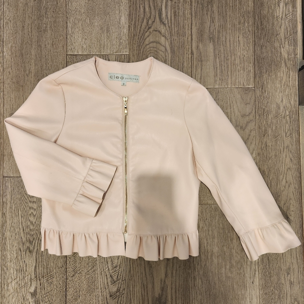 Cleo Blush Faux Leatger Jacket